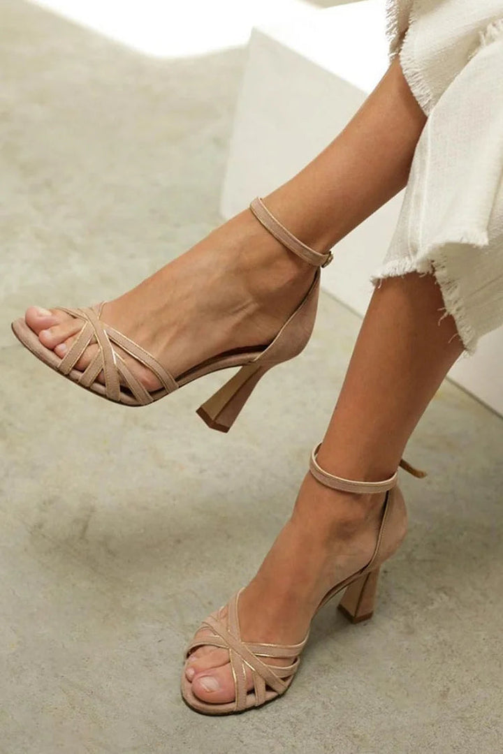 ELEGANTE MID-HEEL-SANDALEN