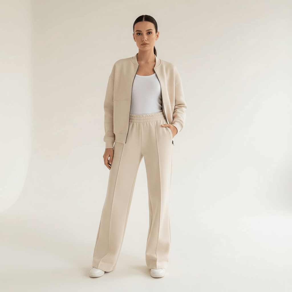 Serena Damen Lounge Set | Eleganter Zweiteiler aus weichem Stoff