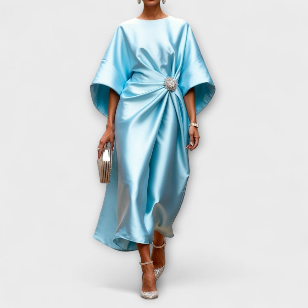 Aurora Luxe Shimmer Satin Langkleid