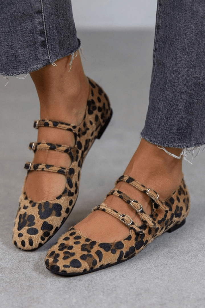 LEOPARDEN-SCHNALLEN-BALLETTSCHUHE