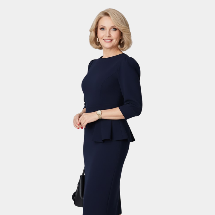 Claudine Bloom | Raffiniertes Rüschenshirt Midi-Kleid