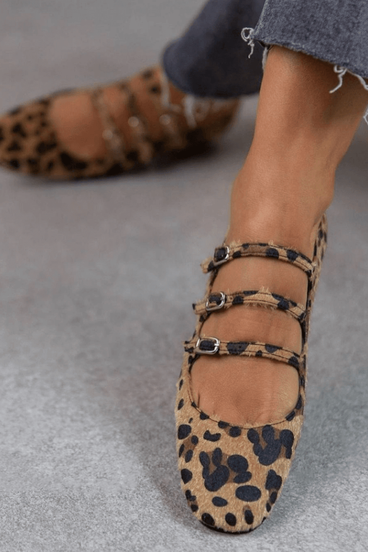 LEOPARDEN-SCHNALLEN-BALLETTSCHUHE
