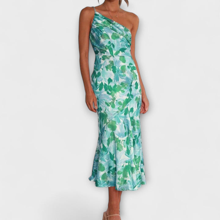 Tabea - Asymmetrisches Blumendruckkleid