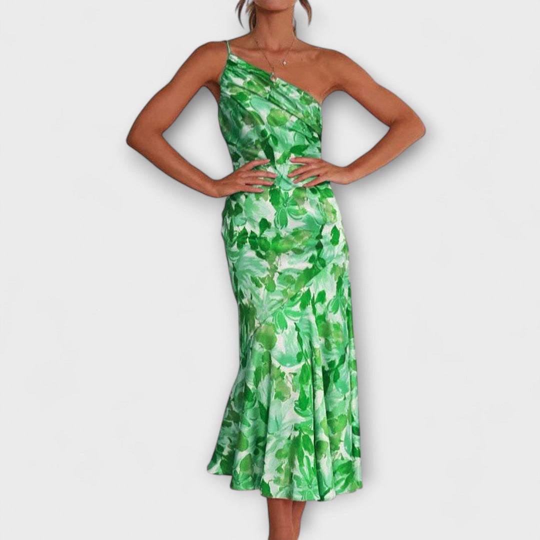 Tabea - Asymmetrisches Blumendruckkleid