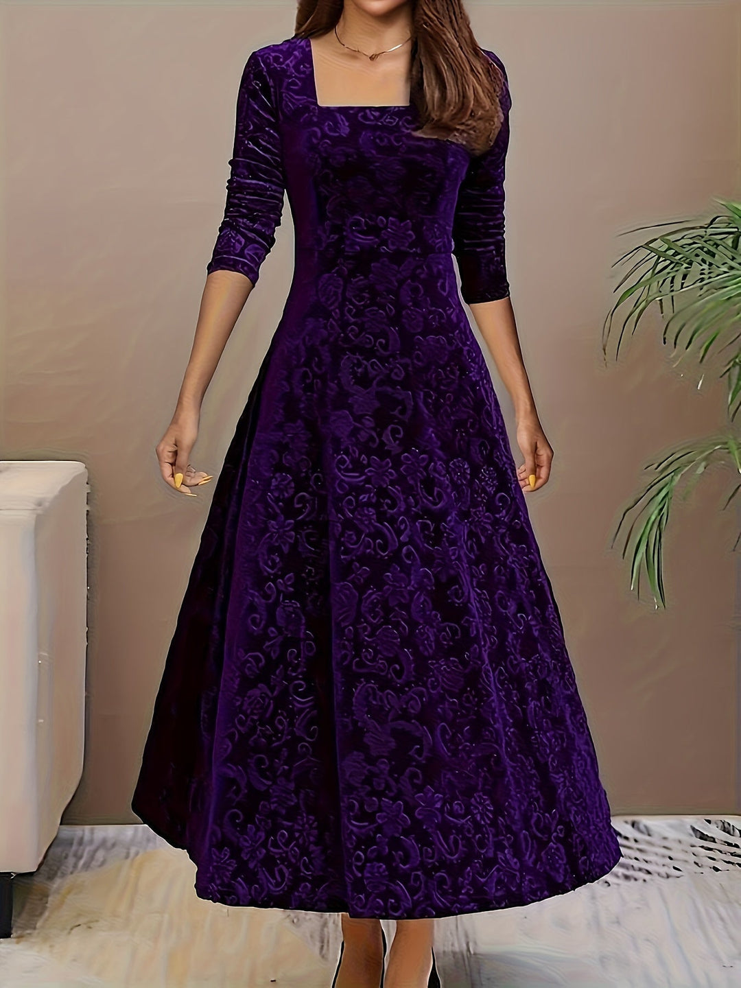 Vespera | Anmutiges Blumen-Midi-Kleid