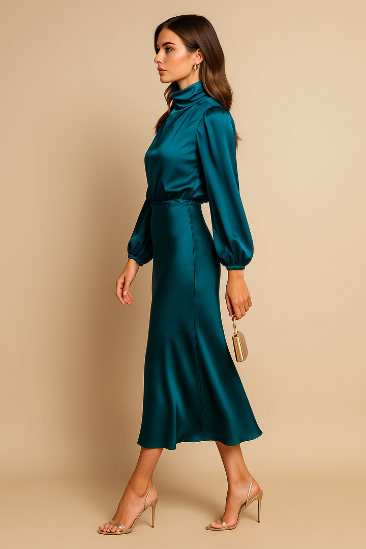 Aveline | Falten Midi Kleid