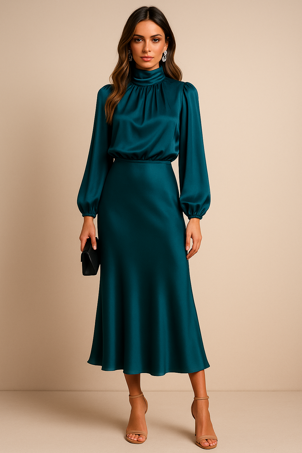 Aveline | Falten Midi Kleid