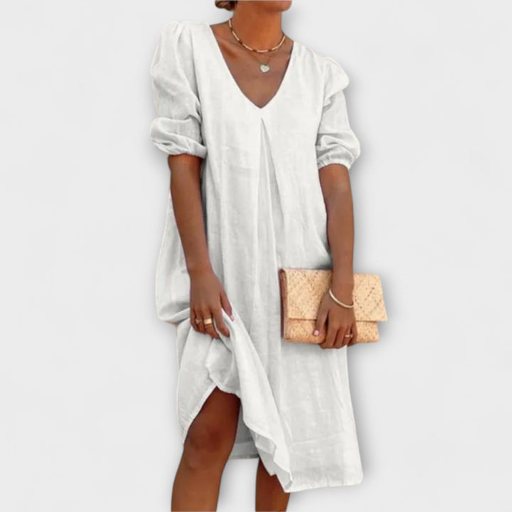 Fanny - Elegantes Sommerkleid mit Häkel-Details