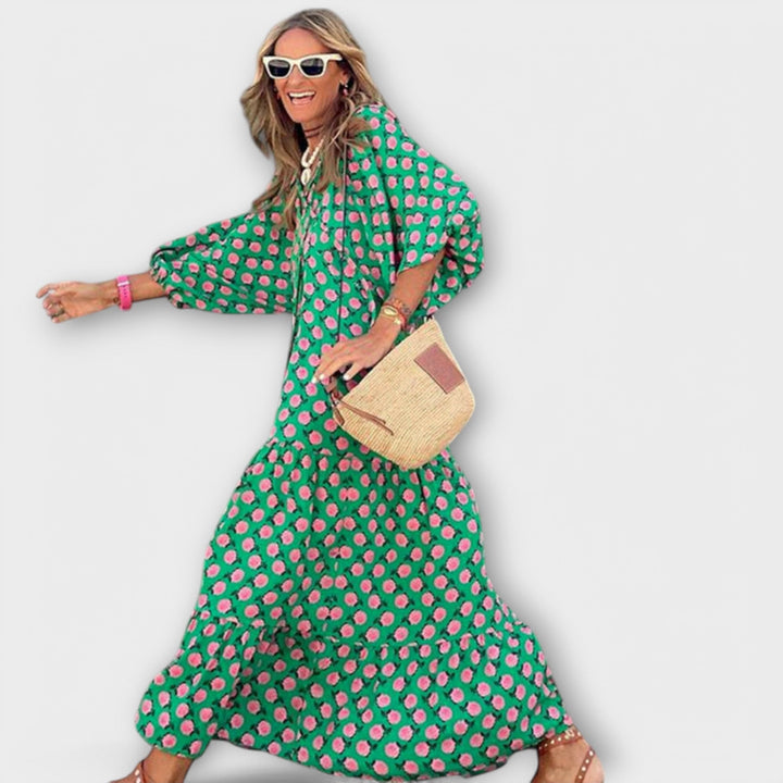 Elegantes Geometrisches Maxikleid