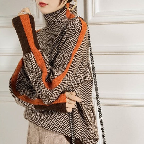 Eleanor | Herringbone Luxe Rollkragenpullover