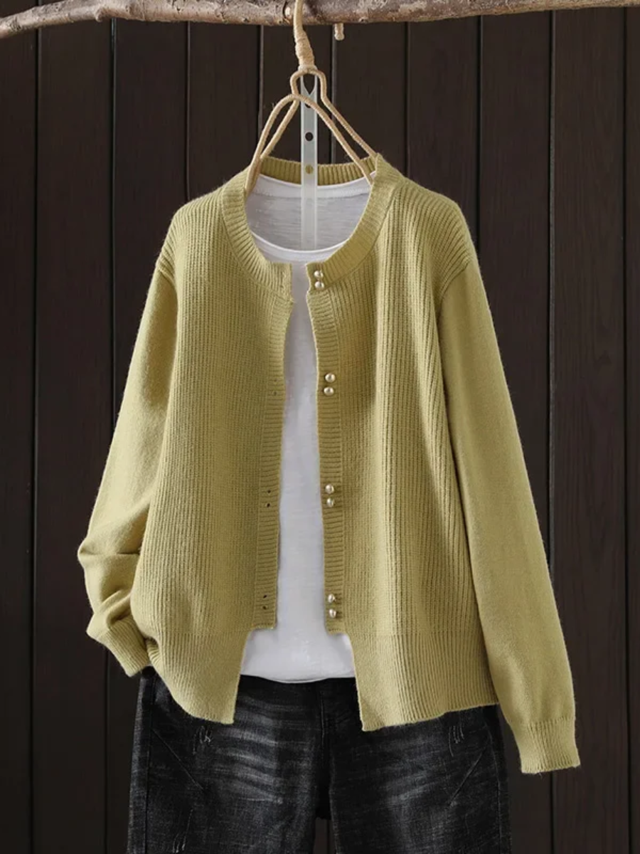 ELARA | PERLEN-KNOPF CARDIGAN