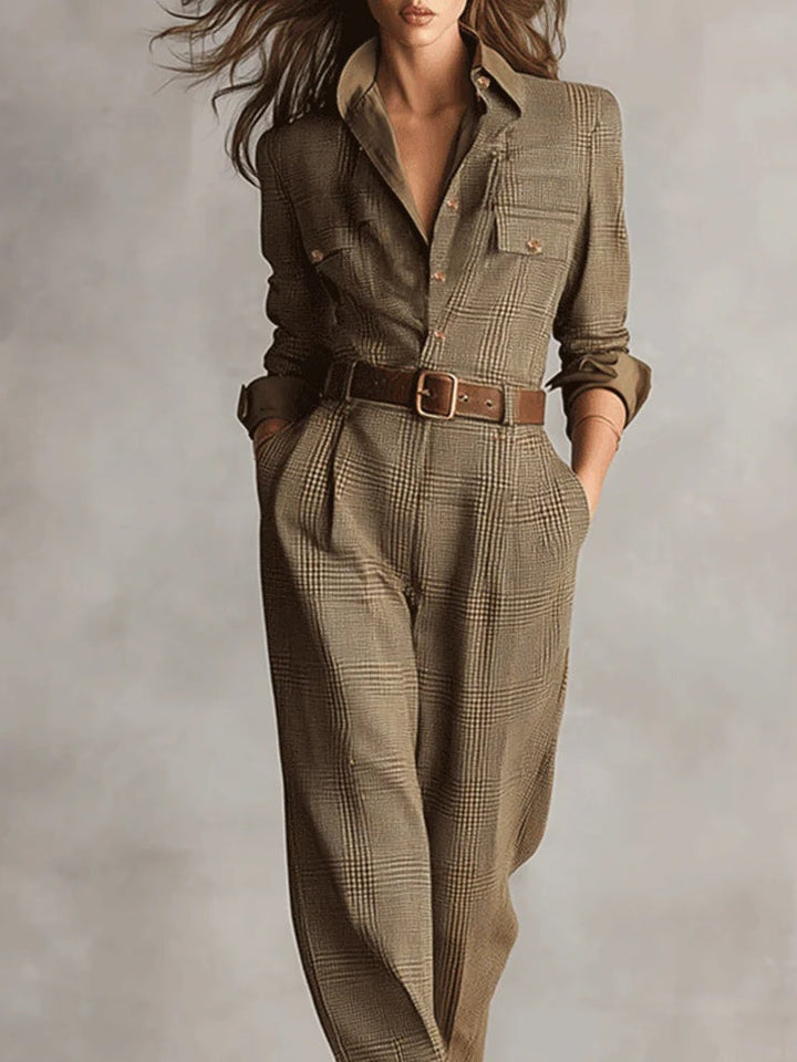 Zoë | Eleganter Tweed-Utility-Jumpsuit