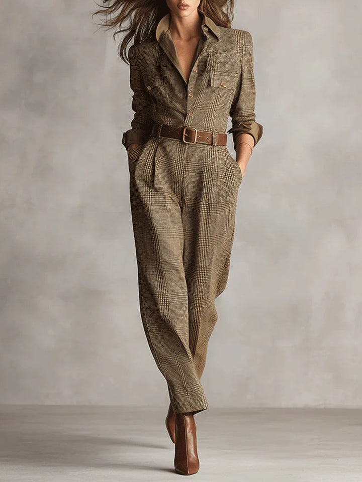 Zoë | Eleganter Tweed-Utility-Jumpsuit