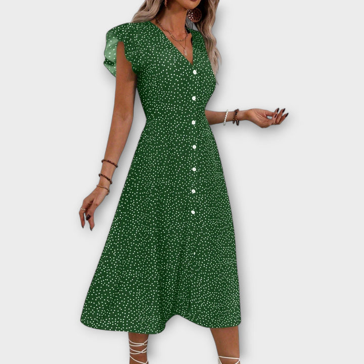 Schickes Polka-Dot-Midi-Kleid