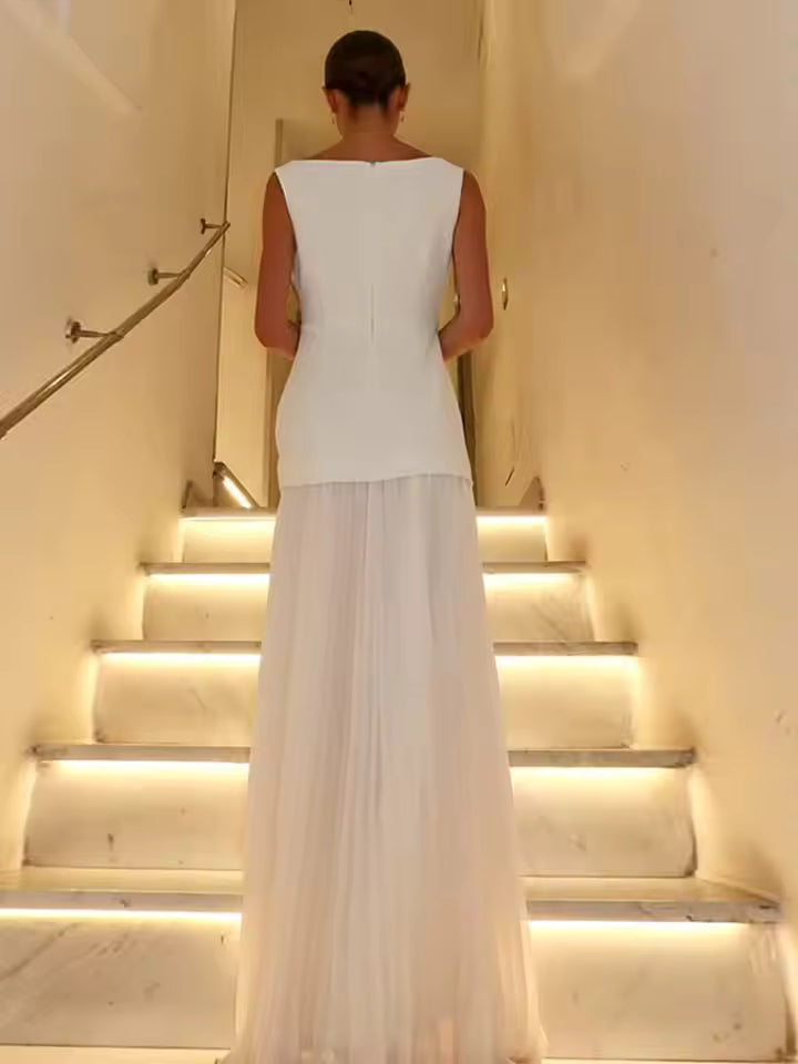 Rowina | Ärmelloses Kleid mit Fließenden Falten